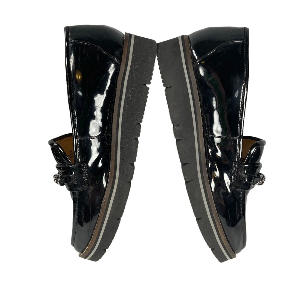 Alex Marie PLATFORM LOAFERS Size 9 Womens Chain Goth Black Patent Grensley Shoes - Picture 3 of 11